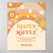 Retro daisy groovy baby Diaper raffle Poster (Voorkant)