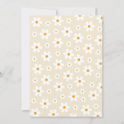 Retro Daisy Groovy brudal douche Uitnodiging (Achterkant)