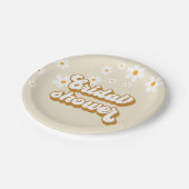 Retro Daisy Groovy bruidsfeest Papieren Bordje (Gekanteld)