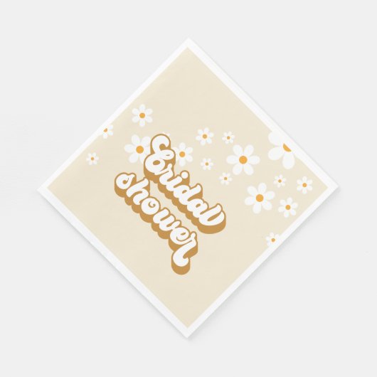 Retro Daisy Groovy bruidsmeisje feest Servet (Hoek)