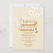 Retro Daisy Groovy bruiloft uitnodiging (Voorkant)