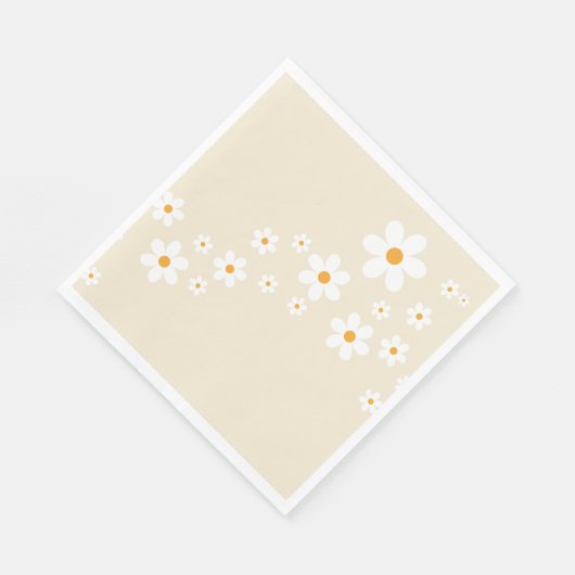 Retro Daisy Groovy bruiloftsshower servetten (Hoek)