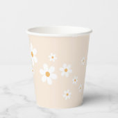 Retro Daisy Groovy bruine Papieren Bekers (Achterkant)