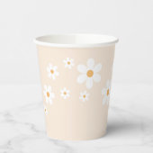 Retro Daisy Groovy bruine Papieren Bekers (Links)