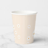 Retro Daisy Groovy bruine Papieren Bekers (Rechts)