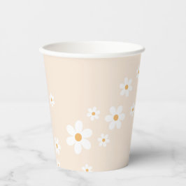 Retro Daisy Groovy bruine Papieren Bekers