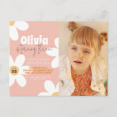 Retro Daisy Groovy Foto Birthday Budget Briefkaart (Voorkant)