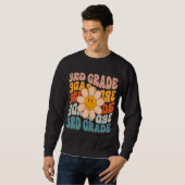 Retro Daisy Groovy Kleurrijke Derde Rang Leraar Trui (Voorkant volledig)