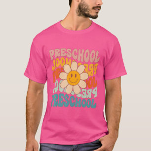 Retro Daisy Groovy Kleurrijke Kleuterschool Leraar T-shirt