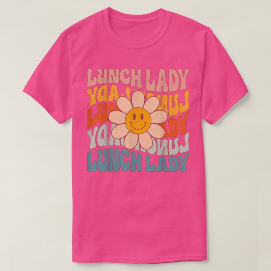 Retro Daisy Groovy Lunch Lady Cafeteria First 100 T-shirt (Design voorkant)