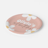 Retro Daisy Groovy Meisje Verjaardagsfeestje Papieren Bordje (Gekanteld)