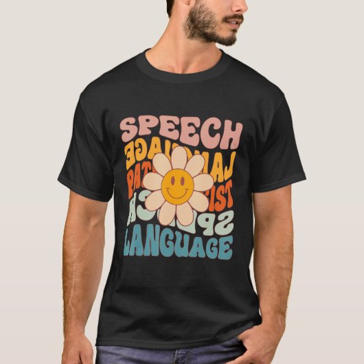 Retro Daisy Groovy Speech Language Patholoog Slp T-shirt (Voorkant)