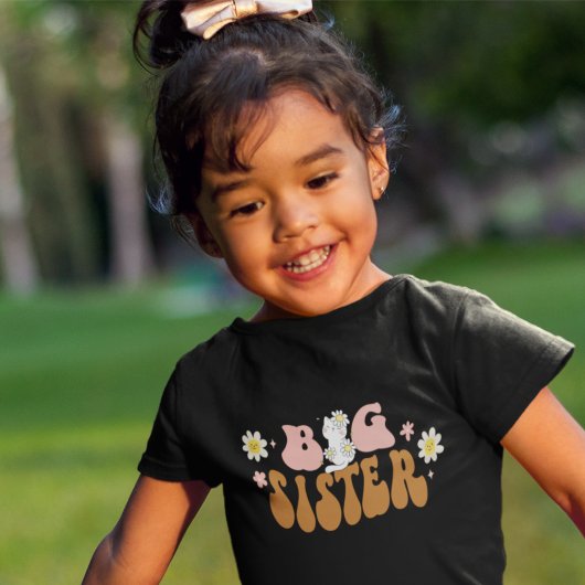 Retro Daisy Grote Zuster Kitten Kinder Shirts