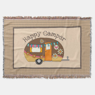 Retro Daisy Happy Camper Deken