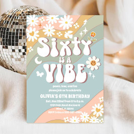 Retro Daisy Kinderverjaardagsuitnodiging Kaart
