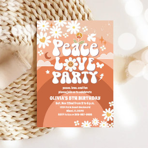 Retro Daisy Kinderverjaardagsuitnodiging Kaart