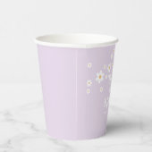 Retro Daisy lavendel Baby in Bloom Baby shower Papieren Bekers (Rechts)