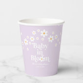Retro Daisy lavendel Baby in Bloom Baby shower Papieren Bekers (Voorkant)