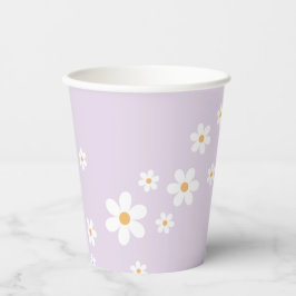 Retro Daisy lavendel baby shower papieren bekers