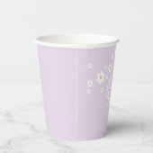 Retro Daisy lavender Peace Love Baby shower Papieren Bekers (Rechts)