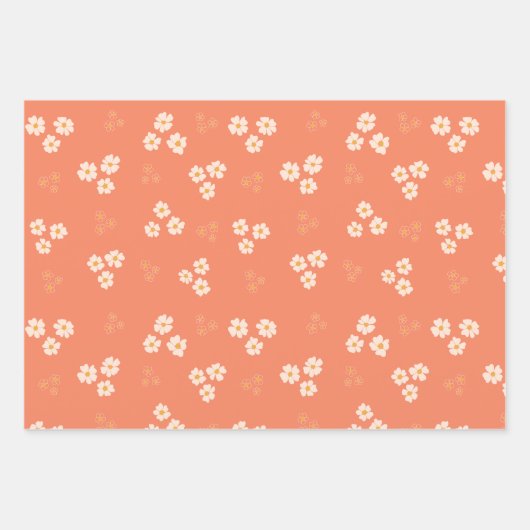 Retro Daisy Meadow Multi-Color Inpakpapier Vel (Voorkant 3)