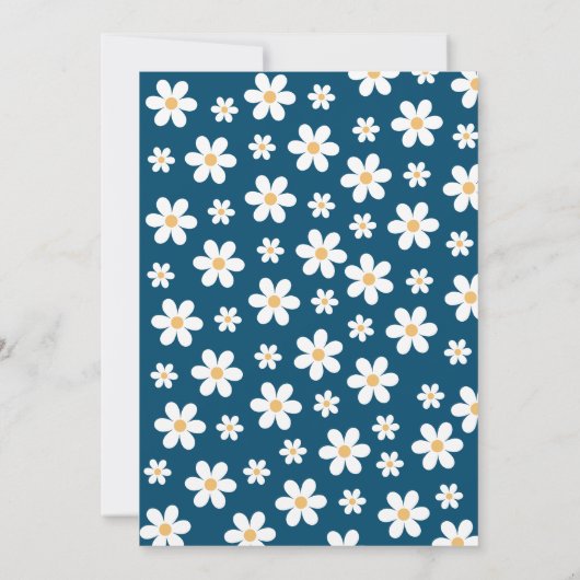 Retro Daisy One Floral 1e verjaardag Uitnodiging (Achterkant)