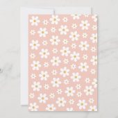 Retro Daisy One Floral 1e verjaardag Uitnodiging (Achterkant)