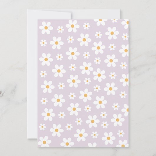 Retro Daisy One Floral 1st Birthday Kaart (Achterkant)