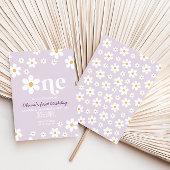 Retro Daisy One Floral 1st Birthday Kaart