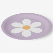 Retro Daisy paars Paper Borden Papieren Bordje (Gekanteld)