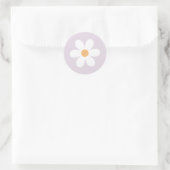 Retro Daisy paars Ronde Sticker (Tas)