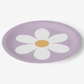 Retro daisy paarse boho paper borden papieren bordje (Gekanteld)