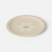 Retro Daisy Paper Bord | 7" Ronde Boho Floral Par (Gekanteld)