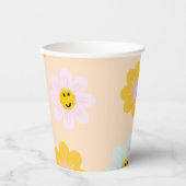 Retro Daisy Paper Cups Papieren Bekers (Voorkant)