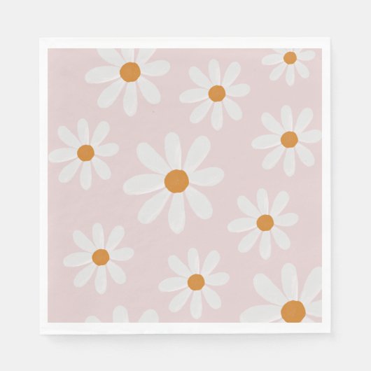 Retro Daisy Party Napkin Servet (Voorkant)