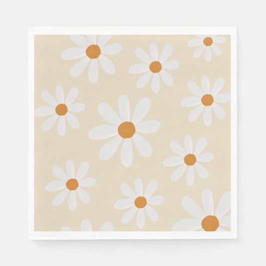 Retro Daisy Party Napkin Servet (Voorkant)