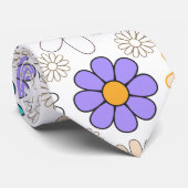 Retro Daisy Patroon Simple.01. Geen BG Stropdas (Opgerold)