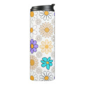 Retro Daisy Patroon Simple.01. Geen BG Thermosbeker (Gedraaid links)