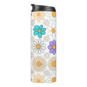 Retro Daisy Patroon Simple.01. Geen BG Thermosbeker (Geroteerd rechts)