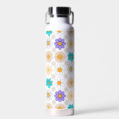 Retro Daisy Patroon Simple.01. Geen BG Waterfles (Voorkant)