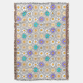 Retro Daisy Patroon Simple.01. Grijs BG Deken (Voorkant Verticaal)