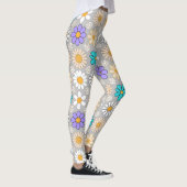 Retro Daisy Patroon Simple.01. L Grey BG Leggings (Rechts)