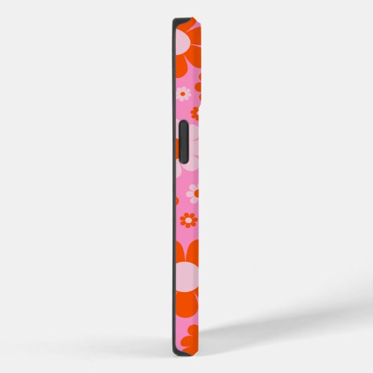 Retro  Daisy Pattern Oranje Roze Case-Mate iPhone Case (Achterkant / Rechts)