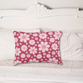 Retro Daisy Pattern Roze Kussensloop
