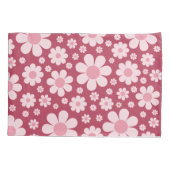 Retro Daisy Pattern Roze Kussensloop (Achterkant)