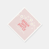 Retro Daisy Peace Love Party Birthday Servet (Hoek)
