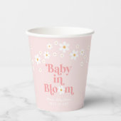 Retro Daisy Pink Baby shower Papieren Bekers (Voorkant)