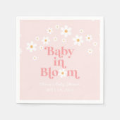 Retro Daisy Pink boho Baby shower Servet (Voorkant)