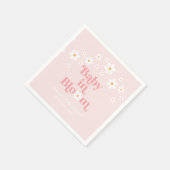 Retro Daisy Pink boho Baby shower Servet (Hoek)