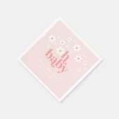 Retro Daisy Pink boho Baby shower Servet (Hoek)